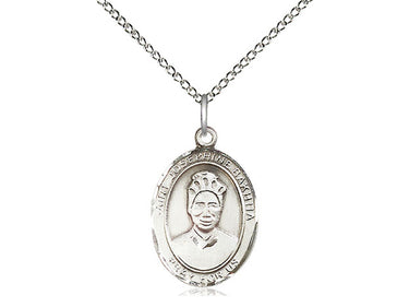 Sterling Silver St. Josephine Bakhita Medal Necklace 3/4 x 1/2 inch with 18 inch chain by Bliss