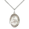 Sterling Silver St. Josemaria Escriva Medal Necklace 3/4 x 1/2 inch with 18 inch chain by Bliss