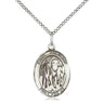 Sterling Silver St. Polycarp of Smyrna Patron Saint Medal Necklace 3/4 inch by 1/2 inch with 18 inch chain handmade by Bliss