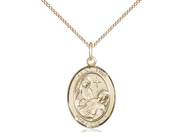Gold Filled St. Fina Patron Saint Medal Necklace 3/4 x 1/2 inch on 18 inch Chain by Bliss