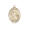 14kt Solid Gold St. Fina Patron Saint Medal Pendant 3/4 x 1/2 inch by Bliss Manufacturing