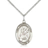 Sterling Silver St. Frances of Rome Patron Saint Medal Necklace 3/4 x 1/2 inch with 18 inch Chain by Bliss