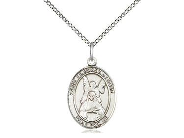 Sterling Silver St. Frances of Rome Patron Saint Medal Necklace 3/4 x 1/2 inch with 18 inch Chain by Bliss