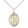 14kt Gold Filled St. Kieran patron saint medal necklace 3/4 x 1/2 inch with 18 inch chain by Bliss