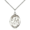 Sterling Silver St. Kieran patron saint medal necklace 3/4 x 1/2 inch with 18 inch chain by Bliss