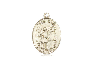 14kt solid gold St. Vitus patron saint medal pendant, 3/4 x 1/2 inches, handcrafted by Bliss