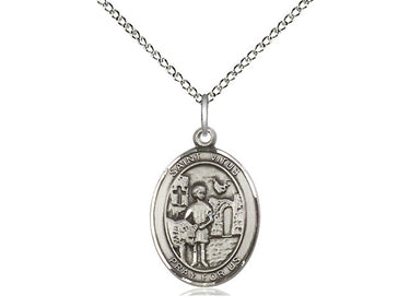 Sterling silver St. Vitus patron saint medal necklace with 18 inch chain, 3/4 x 1/2 inches, handmade by Bliss