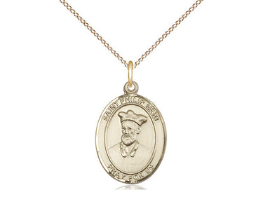 14kt gold filled St. Philip Neri medal necklace with 18 inch curb chain, handcrafted by Bliss Manufacturing USA