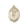 14kt solid gold St. Philip Neri medal pendant, 3/4 inch x 1/2 inch, handcrafted by Bliss Manufacturing USA