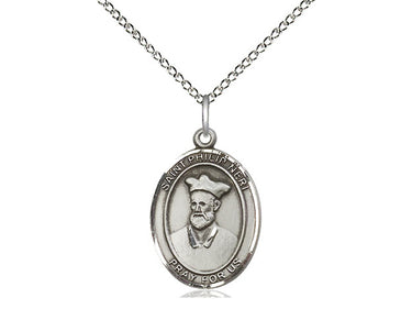Sterling Silver St. Philip Neri Medium Patron Saint Medal Necklace 18 Inch Chain Bliss