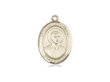 14kt Solid Gold St. John Berchmans Patron Saint Medal Pendant 3/4 x 1/2 Handcrafted by Bliss USA