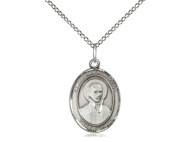 Sterling Silver St. John Berchmans Patron Saint Medal Necklace 3/4 x 1/2 with 18 Inch Chain by Bliss
