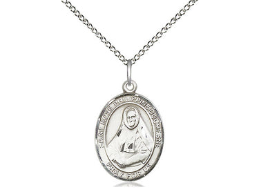 Sterling Silver St. Rose Philippine Patron Saint Medal Necklace 3/4 x 1/2 inch on 18 inch Chain by Bliss