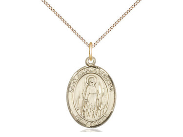 14kt Gold Filled St. Juliana patron saint medal necklace with 3/4 inch pendant on 18 inch chain by Bliss Manufacturing