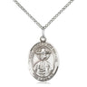 Sterling Silver St. Andrew Kim Taegon Medium Patron Saint Medal Necklace 3/4 x 1/2 inch on 18 inch chain handcrafted by Bliss
