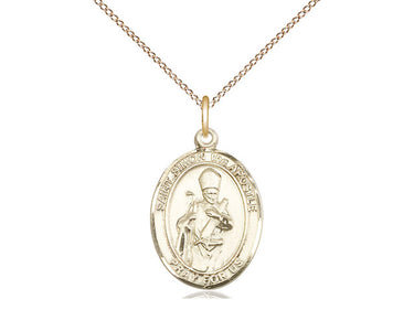 14kt gold filled St. Simon the Apostle patron saint medal necklace 3/4 x 1/2 with 18 inch chain by Bliss