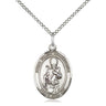 Sterling Silver St. Simon Apostle Patron Saint Medal Necklace 3/4 x 1/2 inch with 18 inch chain by Bliss