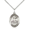 Sterling Silver St. Honorius patron saint medal necklace 3/4 x 1/2 inch with 18 inch chain by Bliss Manufacturing