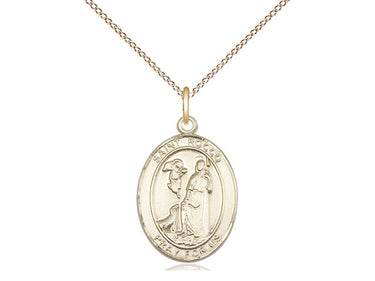 14kt Gold Filled St. Rocco Patron Saint Medal Necklace 3/4 x 1/2 inch with 18 inch Chain by Bliss