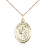 Gold Filled St. Uriel Archangel Medal Necklace 3/4 x 1/2 inch on 18 inch Chain by Bliss Manufacturing