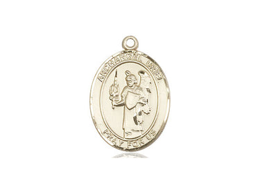 14kt Solid Gold St. Uriel Archangel Medal Pendant 3/4 x 1/2 inch handcrafted by Bliss