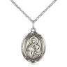 Sterling Silver St. Marina patron saint medal necklace 3/4 inch on 18 inch curb chain by Bliss