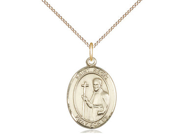 14kt Gold Filled St. Regis Patron Saint Medal Necklace 3/4 x 1/2 inch with 18 inch Chain by Bliss