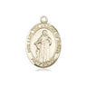 14kt solid gold Our Lady Undoer of Knots medal pendant, 3/4 x 1/2 inch, handcrafted in USA by Bliss Manufacturing