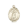 14kt Solid Gold St. Ivo Medal Pendant 3/4 x 1/2 inch by Bliss Manufacturing USA