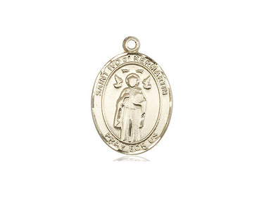 14kt Solid Gold St. Ivo Medal Pendant 3/4 x 1/2 inch by Bliss Manufacturing USA