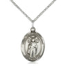Sterling Silver St. Ivo Patron Saint Medal Necklace 3/4 x 1/2 inch with 18 inch chain by Bliss