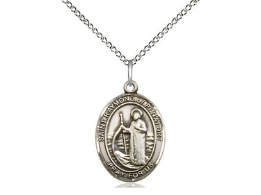 Sterling Silver St. Raymond of Penafort Patron Saint Medal Necklace 3/4 x 1/2 inch with 18 inch Chain by Bliss
