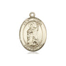 14kt solid gold St. Drogo Catholic patron saint medal pendant handcrafted by Bliss Manufacturing