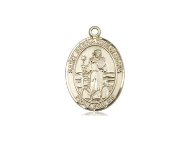 14kt Solid Gold St. Bernadine of Siena Medal Pendant 3/4 x 1/2 inch Handcrafted USA by Bliss Manufacturing