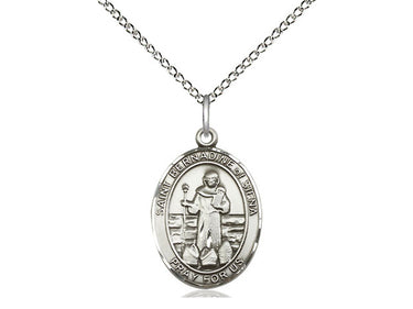 Sterling Silver St. Bernadine of Siena Medal Necklace 3/4 x 1/2 inch 18 Inch Chain Handcrafted USA by Bliss