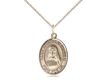 14kt Gold Filled St. Pauline Visintainer patron saint medal necklace 3/4 inch on 18 inch chain by Bliss