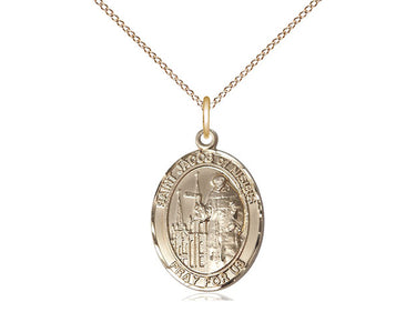 14kt Gold Filled St. Jacob of Nisibis Catholic Patron Saint Medal Necklace 3/4 x 1/2 inches 18 inch chain Bliss