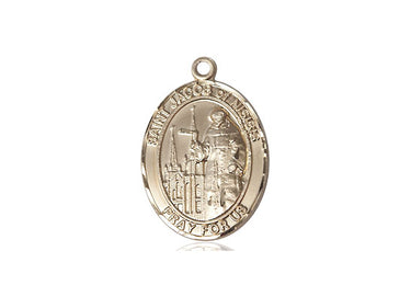 14kt Solid Gold St. Jacob of Nisibis Catholic Patron Saint Medal Pendant 3/4 x 1/2 inches Bliss USA