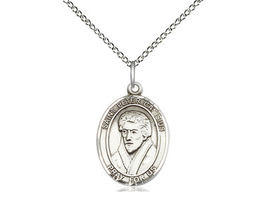 Sterling Silver St. Peter Canisius patron saint medal necklace 3/4 inch on 18 inch chain by Bliss