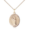 14kt Gold Filled St. Columbkille patron saint medal necklace with 3/4 inch pendant on 18 inch curb chain by Bliss Manufacturing