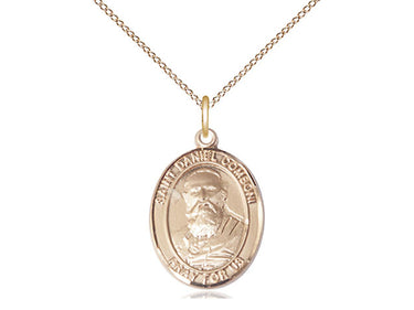 14kt Gold Filled St. Daniel Comboni Catholic patron saint medal necklace, 3/4 inch medal on 18 inch chain, Bliss USA