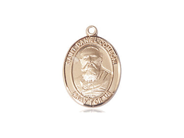 14kt Solid Gold St. Daniel Comboni Catholic patron saint medal pendant, 3/4 inch by 1/2 inch, handcrafted by Bliss USA