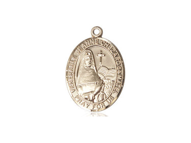 14kt Solid Gold St. Jeanne Chézard de Matel Medal Pendant 3/4 x 1/2 inch Handcrafted by Bliss Manufacturing
