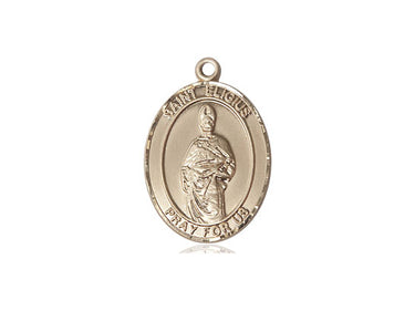 14kt Solid Gold St. Eligius Patron Saint Medal Pendant 3/4 x 1/2 inch by Bliss Manufacturing