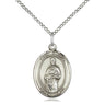 Sterling Silver St. Eligius Patron Saint Medal Necklace 3/4 x 1/2 inch on 18 inch Chain by Bliss
