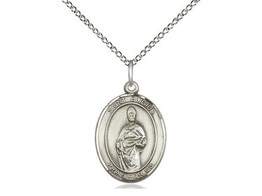 Sterling Silver St. Eligius Patron Saint Medal Necklace 3/4 x 1/2 inch on 18 inch Chain by Bliss