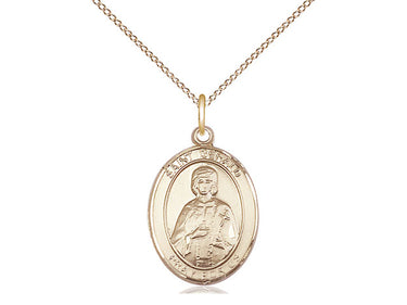14kt Gold Filled St. Gerald patron saint medal necklace 3/4 inch on 18 inch chain handmade by Bliss Manufacturing