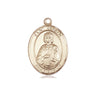 14kt solid gold St. Gerald patron saint medal pendant, 3/4 inch by 1/2 inch, handcrafted in USA by Bliss Manufacturing