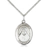 Sterling silver St. Alphonsa patron saint medal necklace, 3/4 x 1/2 inch, 18 inch chain, Bliss USA