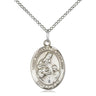 Sterling Silver St. Margaret of Scotland patron saint medal necklace 3/4 x 1/2 inches on 18 inch chain by Bliss